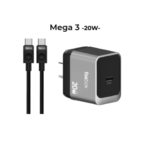 Cargador Foxbox Mega 3 20W con cable USB-C a USB-C incluido