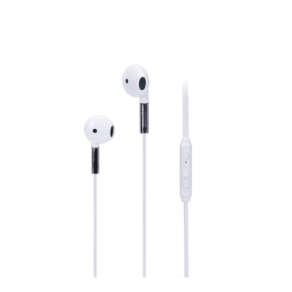 Auricular Karsen Mars blanco con micrófono y control en el cable