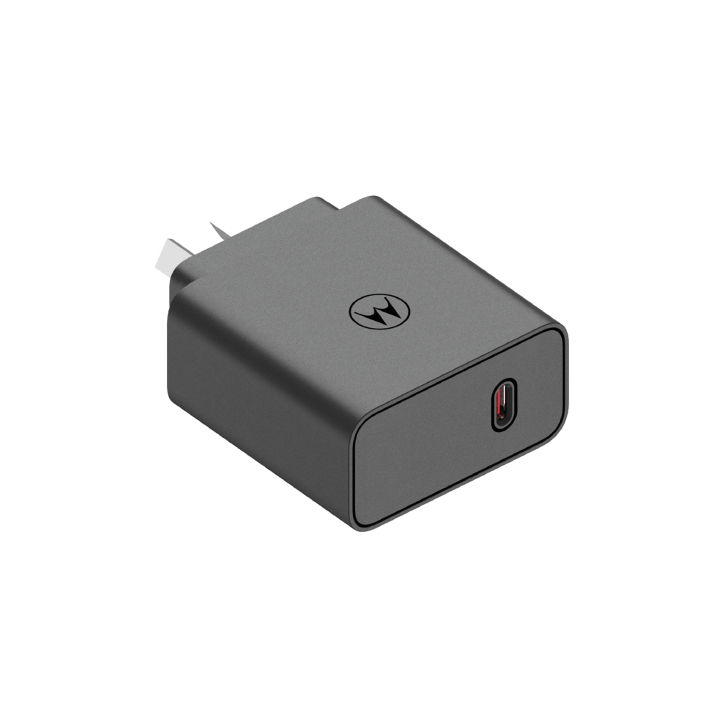 Cargador Motorola 125W, vista del puerto USB-C