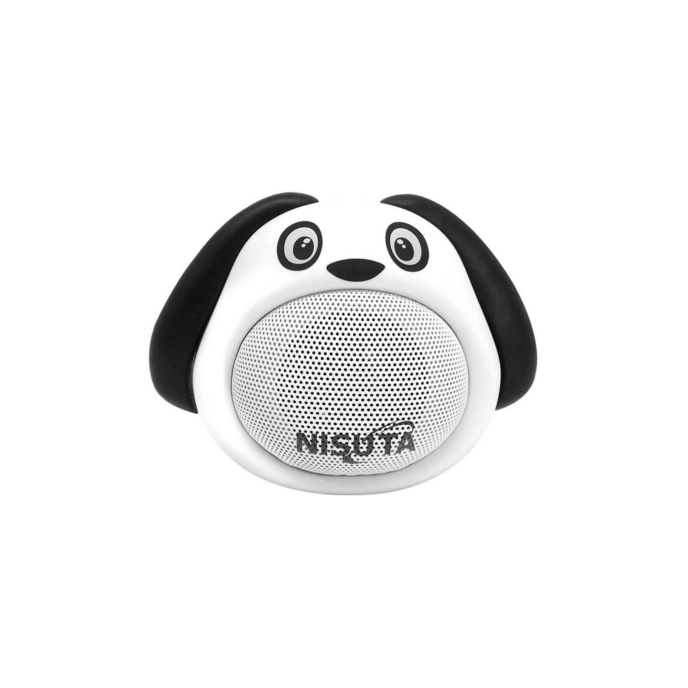 Parlante Bluetooth Nisuta Perro blanco, vista de frente